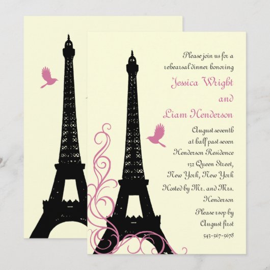 Tortelduifjes repetitie (gebroken wit) kaart (Voorkant / Achterkant)