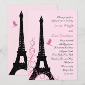 Tortelduifjes repetitief diner (roze) kaart (Voorkant / Achterkant)