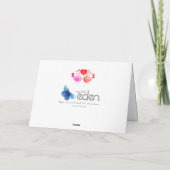 Tortelduifjes rode roze Jubileum kaart (Achterkant)