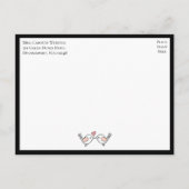 Tortelduifjes Roze Black Lovevogels Engagement Par Uitnodiging Briefkaart (Achterkant)