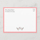 Tortelduifjes Roze bruiloft Lovevogels repetitie Uitnodiging Briefkaart (Achterkant)