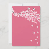  Tortelduifjes Roze Cherry Blossom Weddings Kaart (Achterkant)