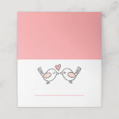 Tortelduifjes Roze Witte tuin Lovevogels Weddensch Plaatskaartje (Buitenkant ongevouwen)