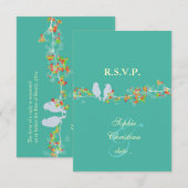 TORTELDUIFJES, RSVP/DIY achtergrondkleur RSVP Kaartje (Voorkant / Achterkant)