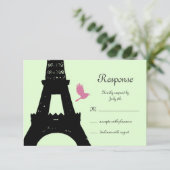 Tortelduifjes RSVP (groen) Kaartje (Staand voorkant)