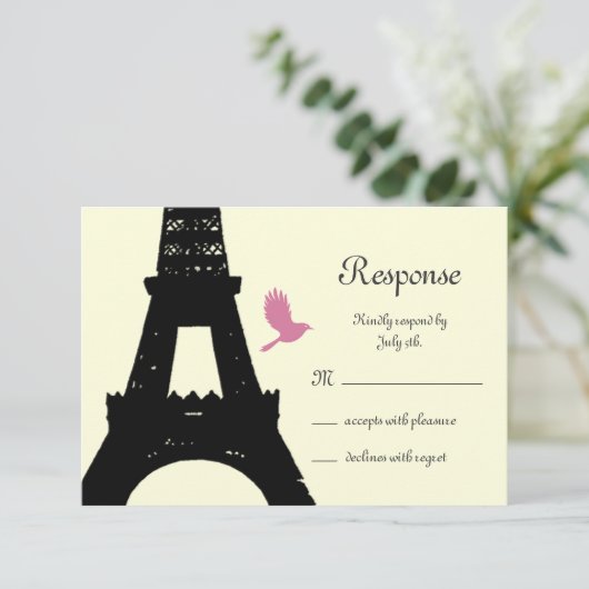 Tortelduifjes RSVP (niet wit) Kaartje (Staand voorkant)