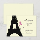 Tortelduifjes RSVP (niet wit) Kaartje (Voorkant / Achterkant)