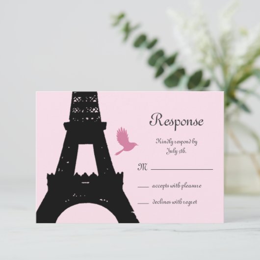 Tortelduifjes RSVP (roze) (Staand voorkant)