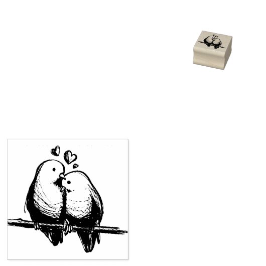 Tortelduifjes Rubbir Stamp Rubberstempel (Gestempeld)