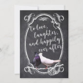 Tortelduifjes Rustic Chalkboard Wedding Kaart (Voorkant)