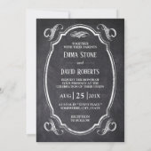 Tortelduifjes Rustic Chalkboard Wedding Kaart (Achterkant)