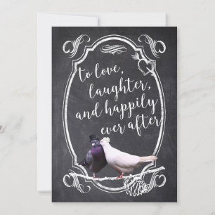  Tortelduifjes Rustic Chalkboard Wedding Kaart