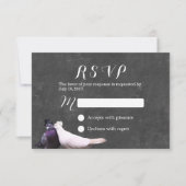 Tortelduifjes Rustic Chalkboard Wedding RSVP (Voorkant)