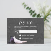 Tortelduifjes Rustic Chalkboard Wedding RSVP (Staand voorkant)