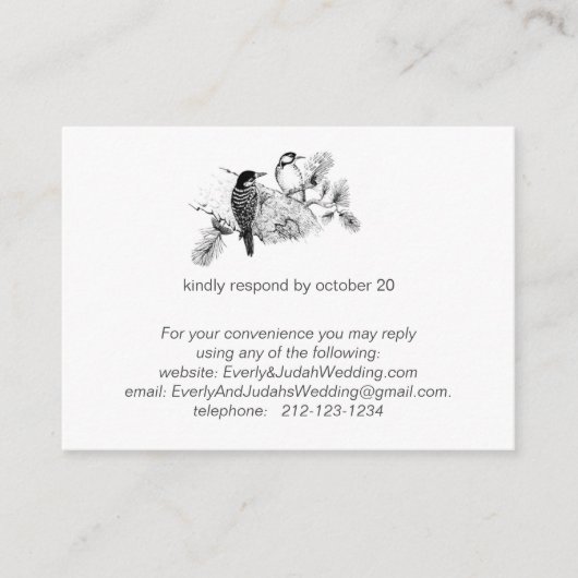  Tortelduifjes Rustieke spechten RSVP Informatiekaartje (Voorkant)