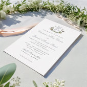 Tortelduifjes "S" Monogram Folie Huwelijksuitnodig Uitnodiging