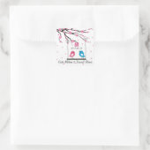 Tortelduifjes Sakura Double Happiness Bruiloft Vierkante Sticker (Tas)
