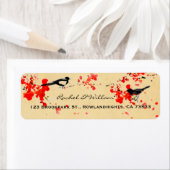  Tortelduifjes Sakura lente bruiloft Etiket (Insitu)