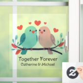 Tortelduifjes samen voor altijd Valentijnsdag brui Raamsticker (Huis)