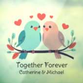 Tortelduifjes samen voor altijd Valentijnsdag brui Raamsticker (Vel 3)