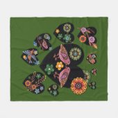 Tortelduifjes Scandinavian Folk Art Fleece Deken (Voorkant (Horizontaal))