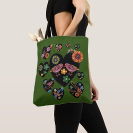 Tortelduifjes Scandinavian Folk Art Tote Bag