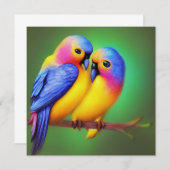 Tortelduifjes Schitterende kleur Kaart (Voorkant / Achterkant)