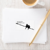 Tortelduifjes Silhouet Trouwadreslabel Etiket (Insitu)