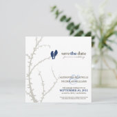 Tortelduifjes Sla de datum-aankondiging op (marine Save The Date (Staand voorkant)