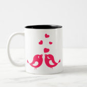 Tortelduifjes Snip Samen: Romantisch Paar CoffeeMu Tweekleurige Koffiemok (Links)
