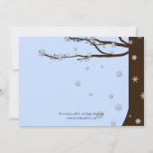Tortelduifjes Snowflakes eikbomen Vrijgezellenfees Kaart (Achterkant)