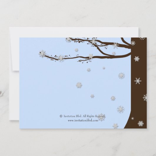 Tortelduifjes Snowflakes eikbomen Vrijgezellenfees Kaart (Achterkant)