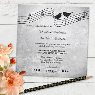 Tortelduifjes Song Music Wedding Invitation Kaart