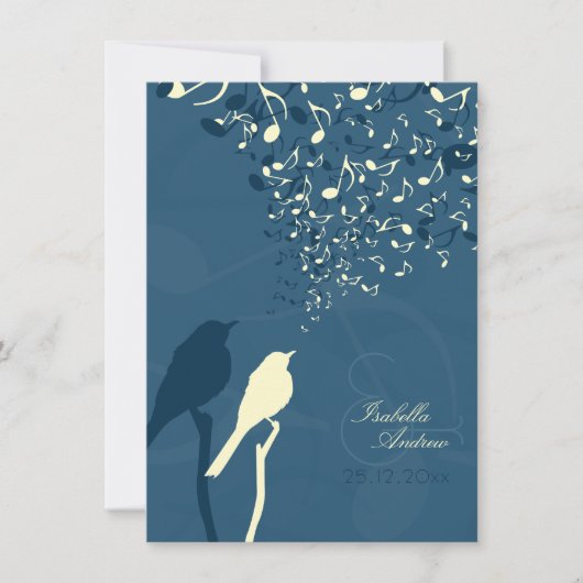 Tortelduifjes Song Wedding Invitation Kaart (Voorkant)