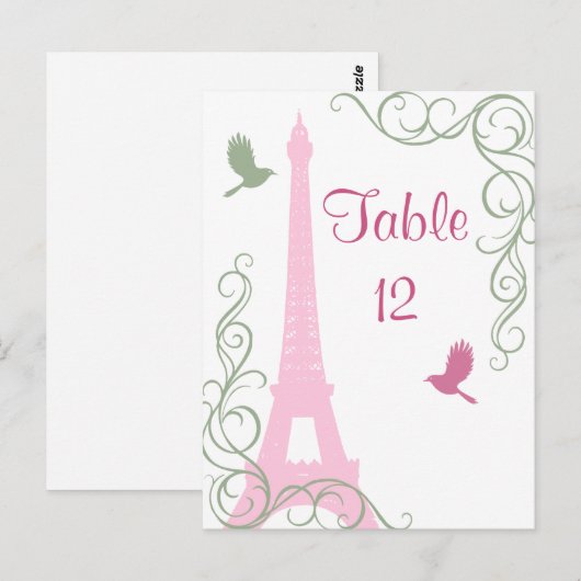 Tortelduifjes Tabelnummer Briefkaart (Voorkant / Achterkant)