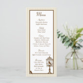 Tortelduifjes Tan/Brown Wedding Menu (Staand voorkant)