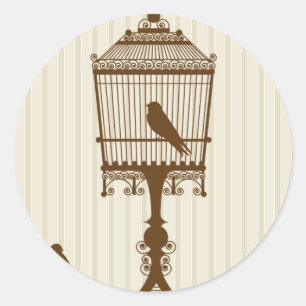 Tortelduifjes Tan/bruin bruiloft Envelopzegel Ronde Sticker