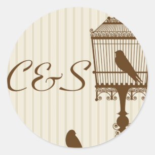 Tortelduifjes Tan/bruine envelop Stickers