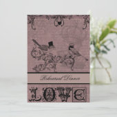 Tortelduifjes tijdens het huwelijk kaart (Staand voorkant)