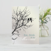 Tortelduifjes Tree Wedding repetitie diner Kaart (Staand voorkant)