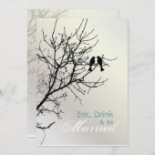 Tortelduifjes Tree Wedding repetitie diner Kaart (Voorkant / Achterkant)