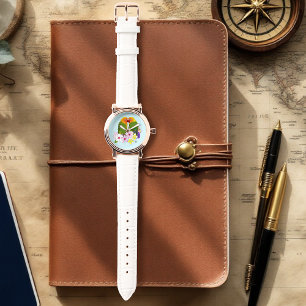 Tortelduifjes tropische bloemen horloge