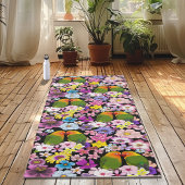 Tortelduifjes tropische bloemen yogamat