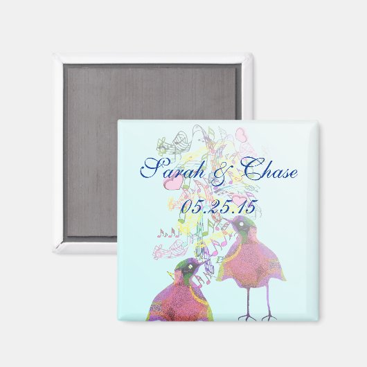 Tortelduifjes Trouwmagneet Magneet (Voorkant / Achterkant)