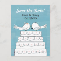 Tortelduifjes Trouwtaart Kus Save the Date
