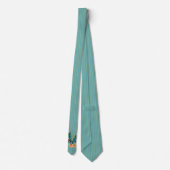  Tortelduifjes Turquoise Oranje boomstreep Stropdas (Achterkant)