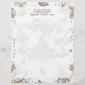  Tortelduifjes, twee witte doven Briefhoofd Ontwerp (Voorkant)