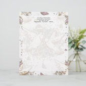 Tortelduifjes, twee witte doven Briefhoofd Ontwerp (Staand voorkant)