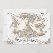 Tortelduifjes, twee witte doven Kaart (Voorkant)