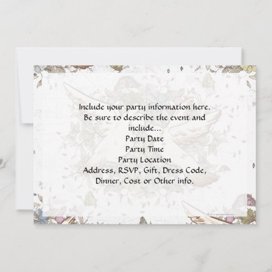 Tortelduifjes, twee witte doven Kaart (Achterkant)